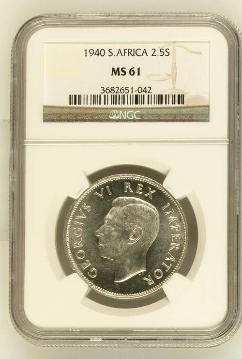 " Brilliant UNC " 1940 Half Crown (2.5S) - NGC Graded MS61 - R1 Start.